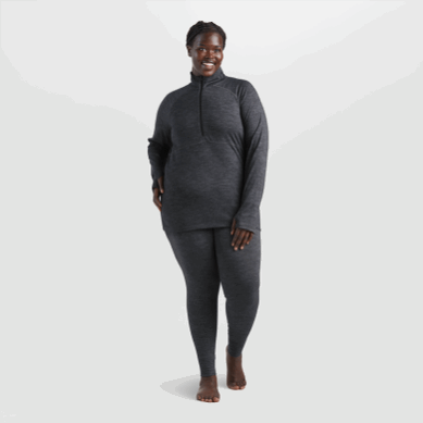 Outdoor UK Women's Alpine Onset Merino Half Zip Charcoal Heather