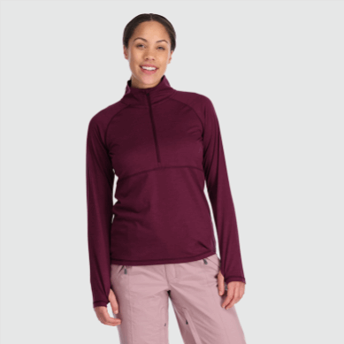 Outdoor UK Women's Alpine Onset Merino Half Zip Kalamata
