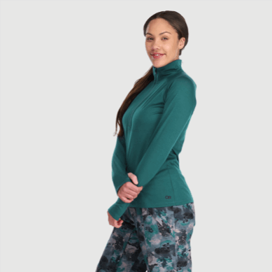 Outdoor UK Women's Alpine Onset Merino Half Zip Treeline