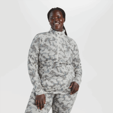 Outdoor UK Women's Alpine Onset Merino Half Zip Snow Camo