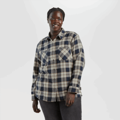 Outdoor UK Women's Feedback Flannel Shirt - Solid Sand Plaid