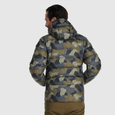 Outdoor UK Men's Coldfront Down Hoodie Loden Camo