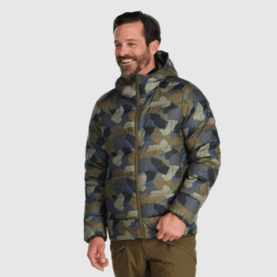 Outdoor UK Men's Coldfront Down Hoodie Loden Camo