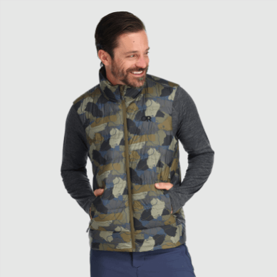 Outdoor UK Men's Coldfront Down Vest Loden Camo