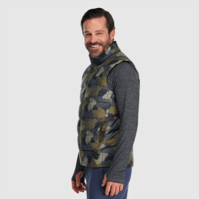 Outdoor UK Men's Coldfront Down Vest Loden Camo