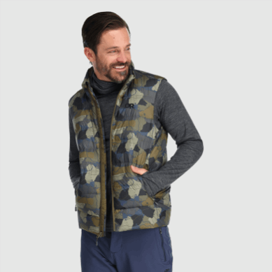 Outdoor UK Men's Coldfront Down Vest Loden Camo