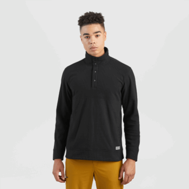 Outdoor UK Men's Trail Mix Snap Pullover Ii Black