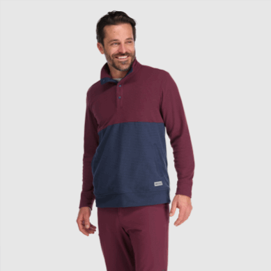 Outdoor UK Men's Trail Mix Snap Pullover Ii Kalamata/Naval Blue