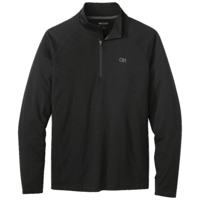 Outdoor UK Men's Alpine Onset Merino Quarter Zip Black