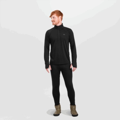 Outdoor UK Men's Alpine Onset Merino Quarter Zip Black