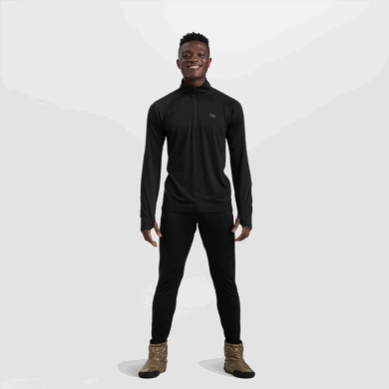 Outdoor UK Men's Alpine Onset Merino Quarter Zip Black