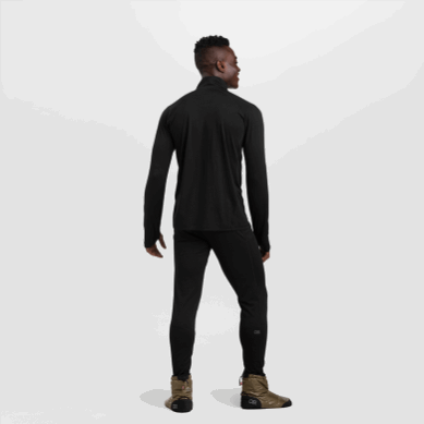 Outdoor UK Men's Alpine Onset Merino Quarter Zip Black