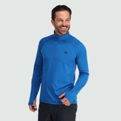 Outdoor UK Men's Alpine Onset Merino Quarter Zip Classic Blue