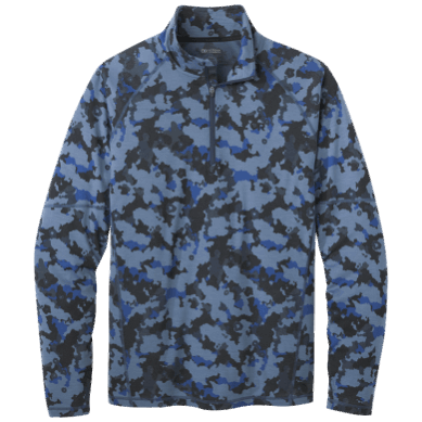 Outdoor UK Men's Alpine Onset Merino Quarter Zip Naval Blue Camo