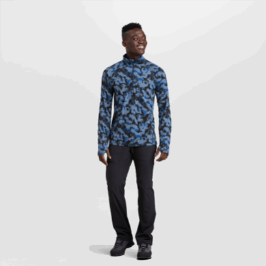 Outdoor UK Men's Alpine Onset Merino Quarter Zip Naval Blue Camo