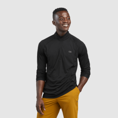 Outdoor UK Men's Echo Quarter Zip Black