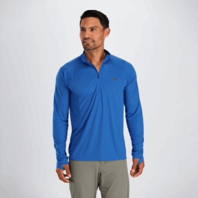 Outdoor UK Men's Echo Quarter Zip Classic Blue