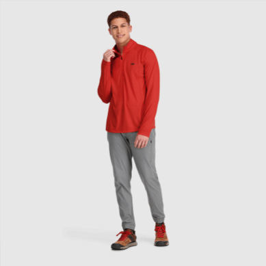 Outdoor UK Men's Echo Quarter Zip Cranberry