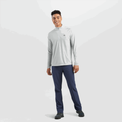 Outdoor UK Men's Echo Quarter Zip Pebble
