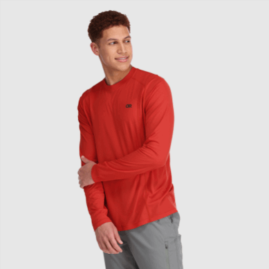 Outdoor UK Men's Echo Long Sleeve Tee Cranberry
