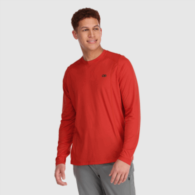 Outdoor UK Men's Echo Long Sleeve Tee Cranberry
