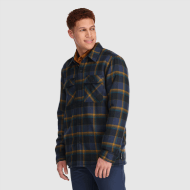Outdoor UK Men's Feedback Shirt Jacket Naval Blue Plaid