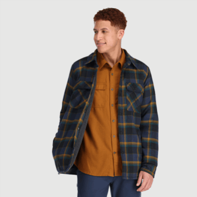 Outdoor UK Men's Feedback Shirt Jacket Naval Blue Plaid