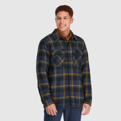 Outdoor UK Men's Feedback Shirt Jacket Naval Blue Plaid