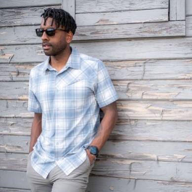 Outdoor UK Men's Astroman S/S Sun Shirt Nimbus Plaid