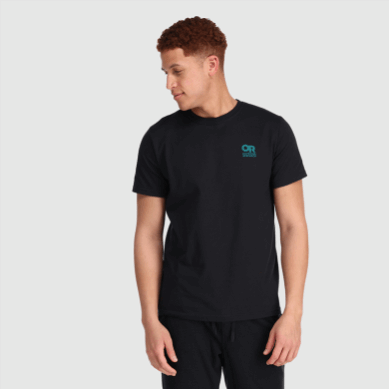 Outdoor UK Lockup Chest Logo T-Shirt Black/Deep Lake