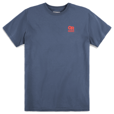 Outdoor UK Lockup Chest Logo T-Shirt Naval Blue/Cranberry