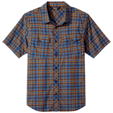 Outdoor UK Men's Wanderer S/S Shirt Classic Blue Plaid
