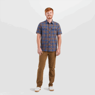 Outdoor UK Men's Wanderer S/S Shirt Classic Blue Plaid