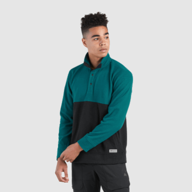 Outdoor UK Men's Trail Mix Snap Pullover Ii Treeline/Black