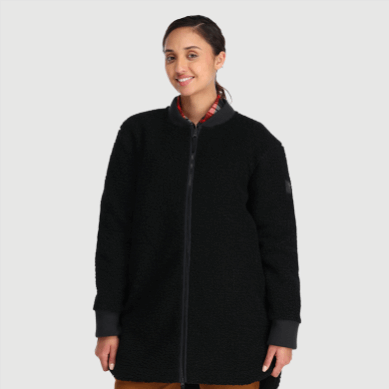 Outdoor UK Women's Juneau Sherpa Fleece Coat Black