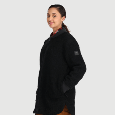 Outdoor UK Women's Juneau Sherpa Fleece Coat Black