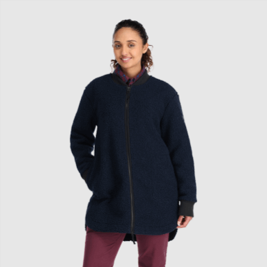 Outdoor UK Women's Juneau Sherpa Fleece Coat Naval Blue