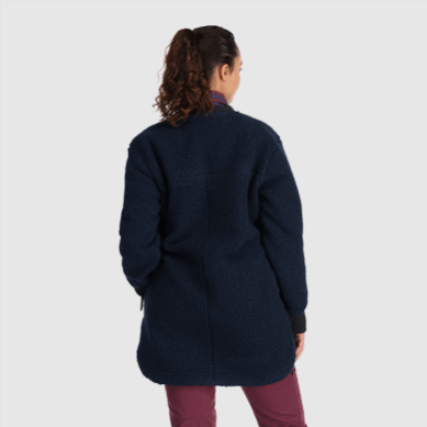 Outdoor UK Women's Juneau Sherpa Fleece Coat Naval Blue