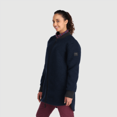 Outdoor UK Women's Juneau Sherpa Fleece Coat Naval Blue