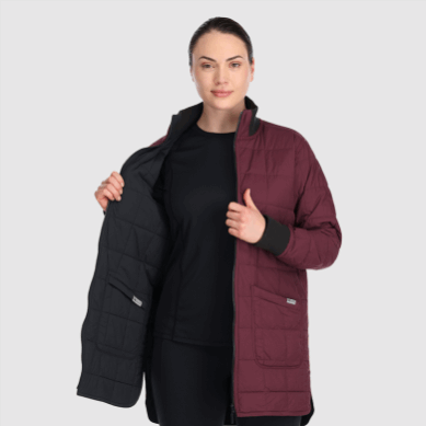 Outdoor UK Women's Shadow Reversible Parka Black/Kalamata