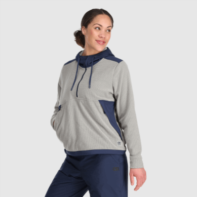 Outdoor UK Women's Trail Mix Pullover Hoodie Ash/Naval Blue