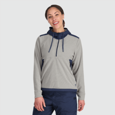 Outdoor UK Women's Trail Mix Pullover Hoodie Ash/Naval Blue