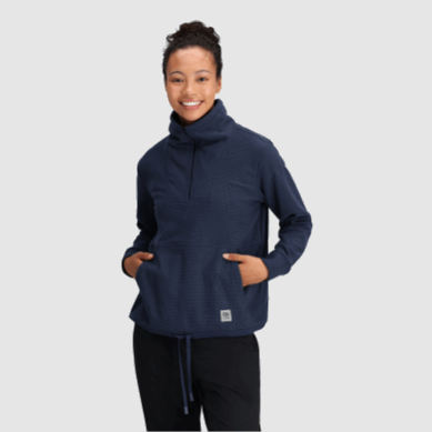 Outdoor UK Women's Trail Mix Quarter Zip Pullover Naval Blue