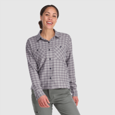 Outdoor UK Women's Feedback Flannel Shirt Light Ash Plaid