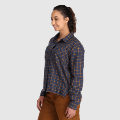 Outdoor UK Women's Feedback Flannel Shirt Light Naval Blue Plaid