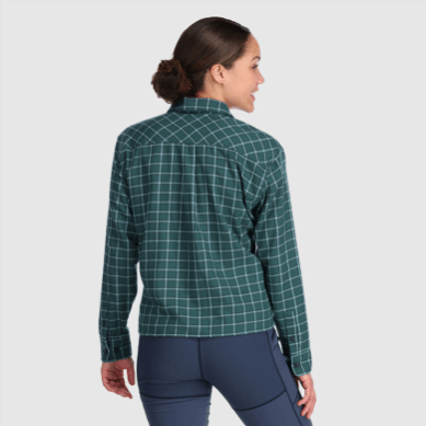 Outdoor UK Women's Feedback Flannel Shirt Light Deep Lake Plaid