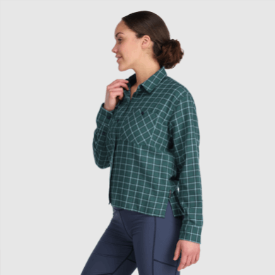 Outdoor UK Women's Feedback Flannel Shirt Light Deep Lake Plaid