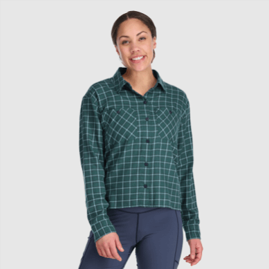 Outdoor UK Women's Feedback Flannel Shirt Light Deep Lake Plaid