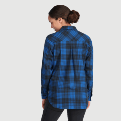 Outdoor UK Women's Kulshan Flannel Shirt Classic Blue Plaid