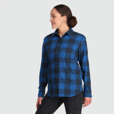 Outdoor UK Women's Kulshan Flannel Shirt Classic Blue Plaid